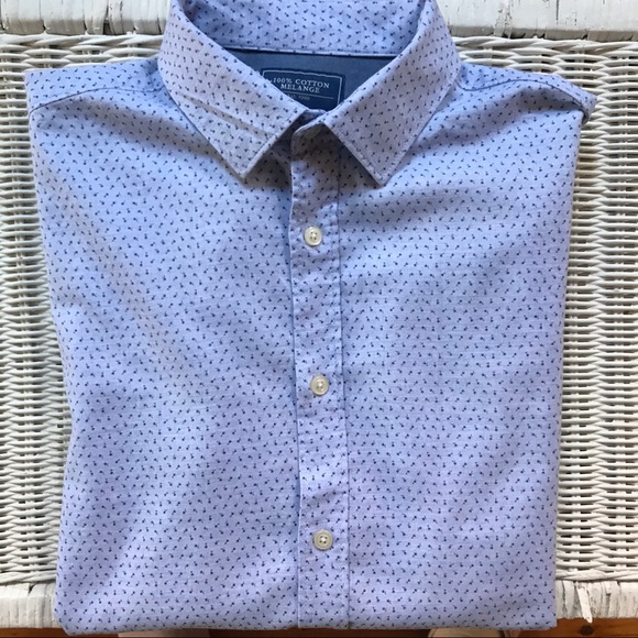 Men’s Springfield blue print button up - Picture 1 of 5